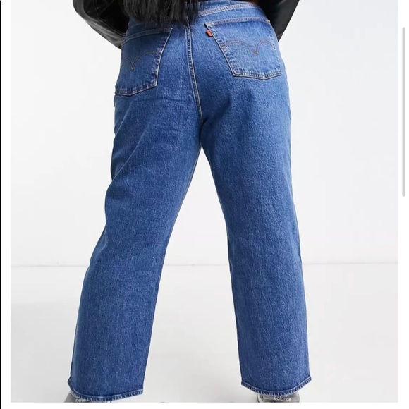 Levi’s Ribcage Straight High Rise Button Fly Ankle Denim Blue Jeans Women’s 20W - Picture 3 of 15
